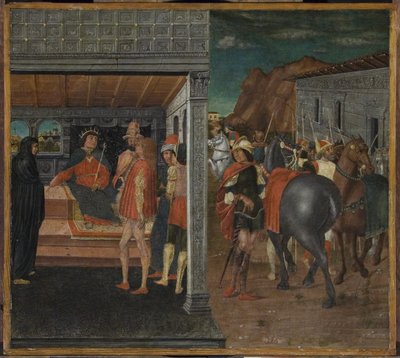 El Anuncio de la Muerte de Urías al Rey David y Betsabé de Domenico Morone